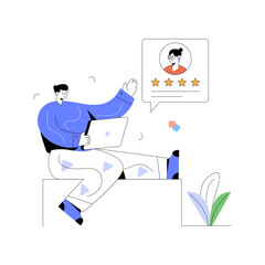 A character based flat illustration of business discussion 