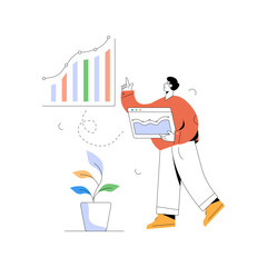 A character based flat illustration of business discussion 