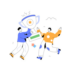 A character based flat illustration of business discussion 