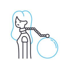 stress problem line icon, outline symbol, vector illustration, concept sign