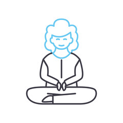 stress relief line icon, outline symbol, vector illustration, concept sign