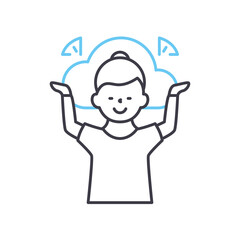 stress relief line icon, outline symbol, vector illustration, concept sign