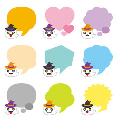 ハロウィン おばけ 吹き出し セット カラー