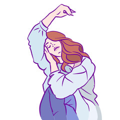 illustration of a person in a pose vector for card illustration background