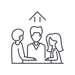 team line icon, outline symbol, vector illustration, concept sign