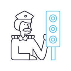 teamcaptain line icon, outline symbol, vector illustration, concept sign