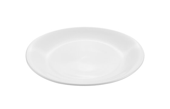 Empty white plate isolated on ransparent png