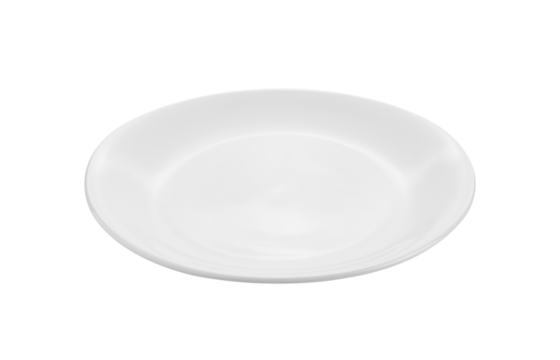 Empty white plate isolated on ransparent png
