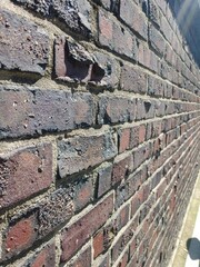 old brick wall with bricks