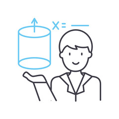 teacher line icon, outline symbol, vector illustration, concept sign