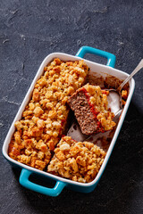 Meatloaf and Stuffing Casserole ground beef dinner
