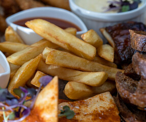 a set of different types of products fried together