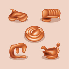 icons caramel candies glazed