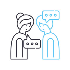 talk line icon, outline symbol, vector illustration, concept sign