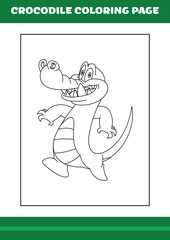 Crocodile Coloring Page. illustration of Cartoon crocodile for Coloring book