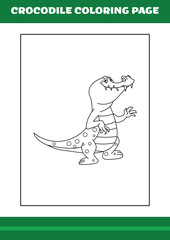 Crocodile Coloring Page. illustration of Cartoon crocodile for Coloring book