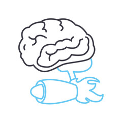 thinking speed line icon, outline symbol, vector illustration, concept sign