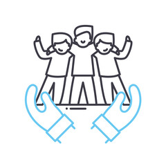togehterness line icon, outline symbol, vector illustration, concept sign