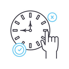time management line icon, outline symbol, vector illustration, concept sign