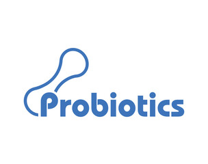 Probiotics text background. Micro probiotic microorganism	