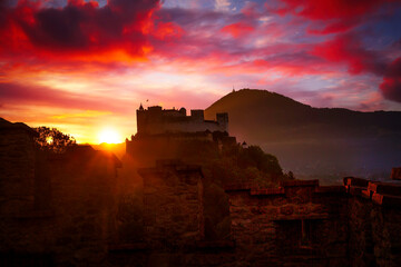sunrise over the castle