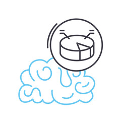 think analysis line icon, outline symbol, vector illustration, concept sign