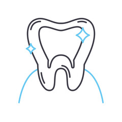 teeth line icon, outline symbol, vector illustration, concept sign