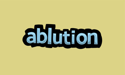 ABLUTION writing vector design on a yellow background