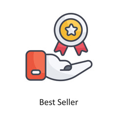 Best Seller Filled Outline Vector Icon Design illustration on White background. EPS 10 File