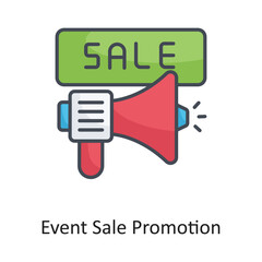 Event Sale Promotion Filled Outline Vector Icon Design illustration on White background. EPS 10 File