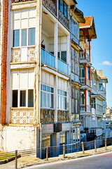 Istanbul, Turkey. Beautiful and colorful old buildings in the Arnavutkoy region on the embankment of Bosphorus