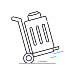 trolley line icon, outline symbol, vector illustration, concept sign