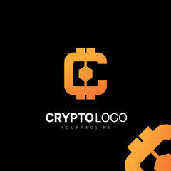 Blockchain logo -C letter Logo - cryptocurrency logo 

