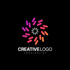 Fototapeta na wymiar abstract flower logo - creative logo - asterisk logo design