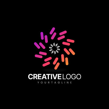 abstract flower logo - creative logo - asterisk logo design