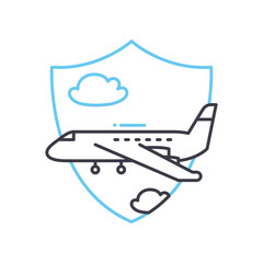 travel insurance line icon, outline symbol, vector illustration, concept sign