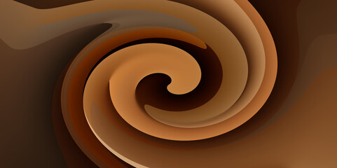 Brown color abstract dynamic shapes background art