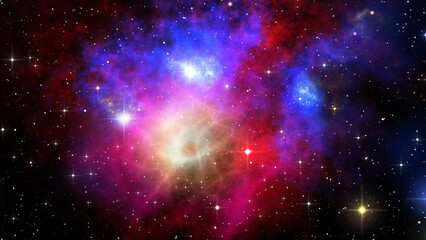 Nebulas and stars cosmic background, universe with galaxies, nebulae and stars