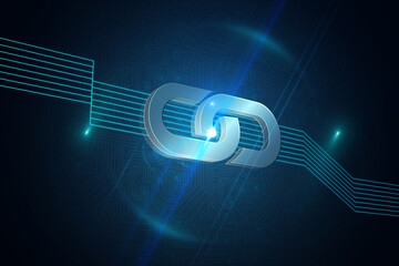 Computing icon on technical background