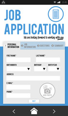Composite image of job application form