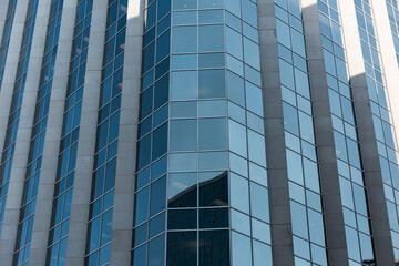 Close-up of glass office building 