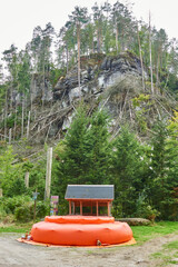 Saxon Switzerland National Park: Temporary cistern in nature for assisting during fire fighting...
