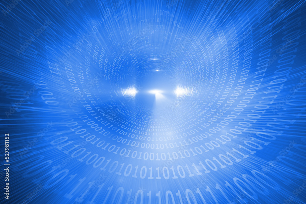 Poster shiny futuristic binary code spiral