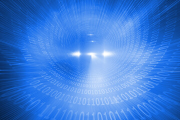 Shiny futuristic binary code spiral