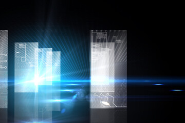 Hologram on black background