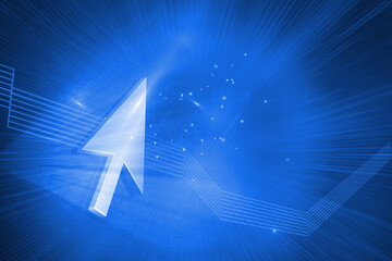 Shiny arrow on blue background