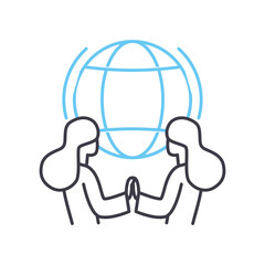 tolerance line icon, outline symbol, vector illustration, concept sign