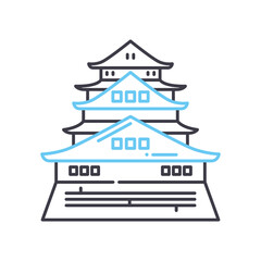 toji temple line icon, outline symbol, vector illustration, concept sign