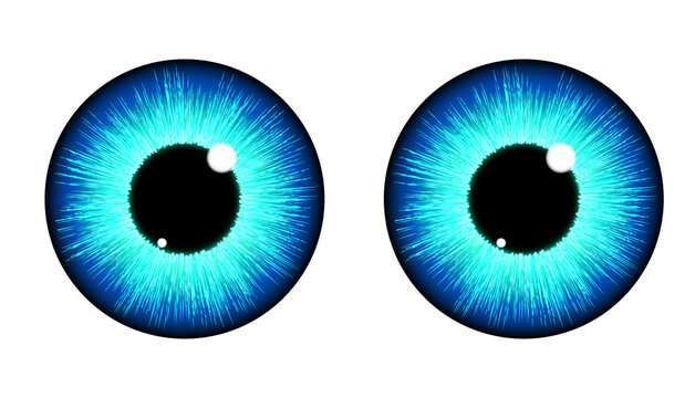 blue eye with reflection for comic or others. Ex. your design, banner, animation etc