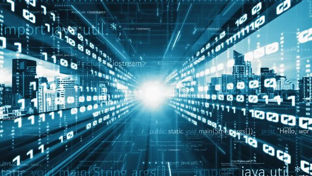 Software development, application programming code and tacit computer coding . Concept of smart digital transformation and technology disruption that changes global trends in new information era .